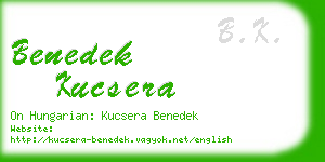 benedek kucsera business card